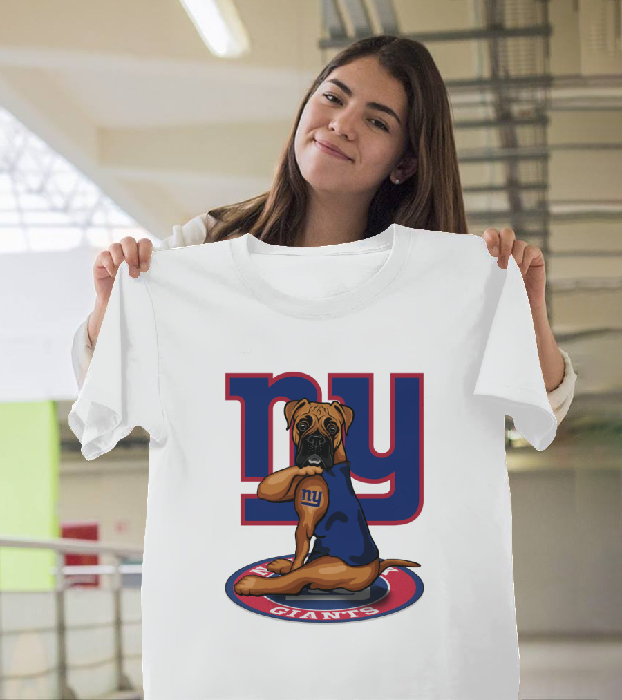 NY Giants Boxer Dog T-Shirt