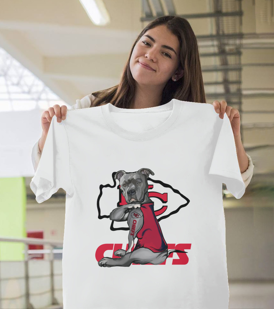 Pitbull Chiefs Nfl Kc Tattoo T-Shirt
