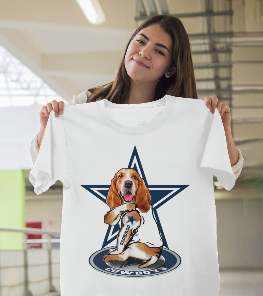Cowboys Basset Hound with Star T-Shirt