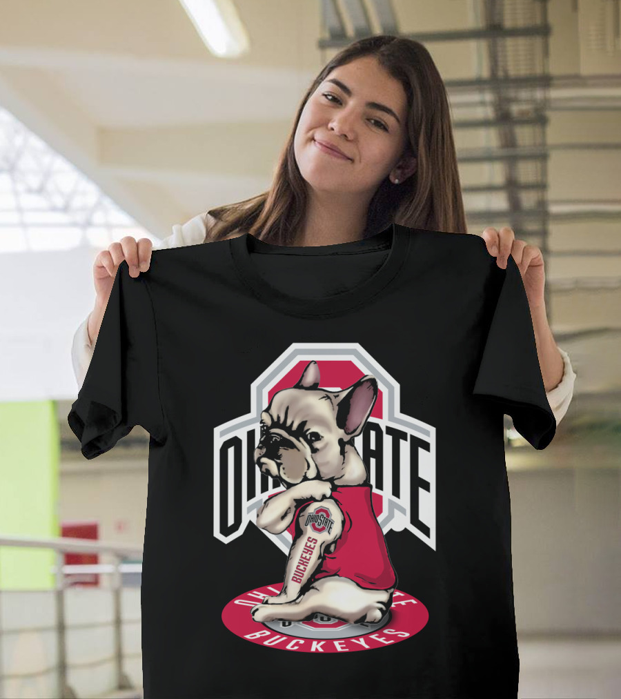 Ohio State Buckeyes French Bulldog T-Shirt