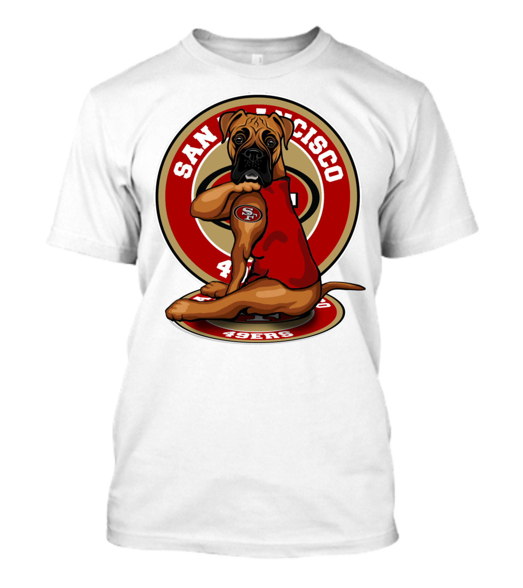 San Francisco 49ers Boxer Dog Nfl Team T-Shirt