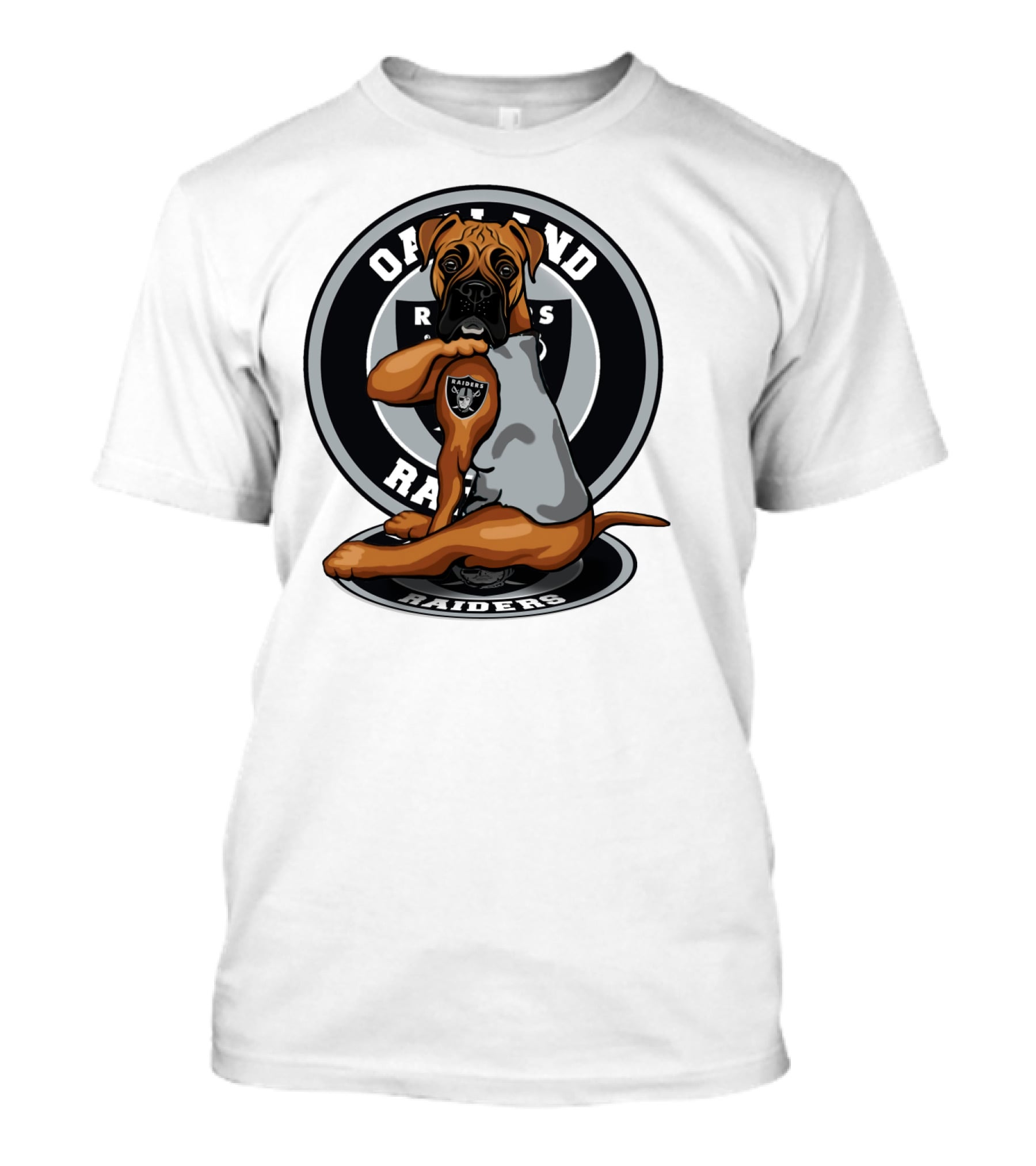 Oakland Raiders Boxer Dog T-Shirt