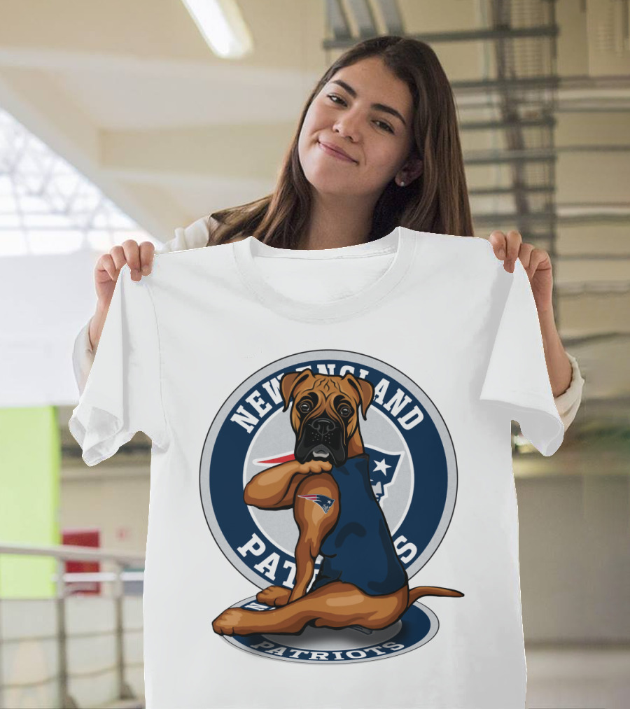 New England Patriots Boxer Dog T-Shirt