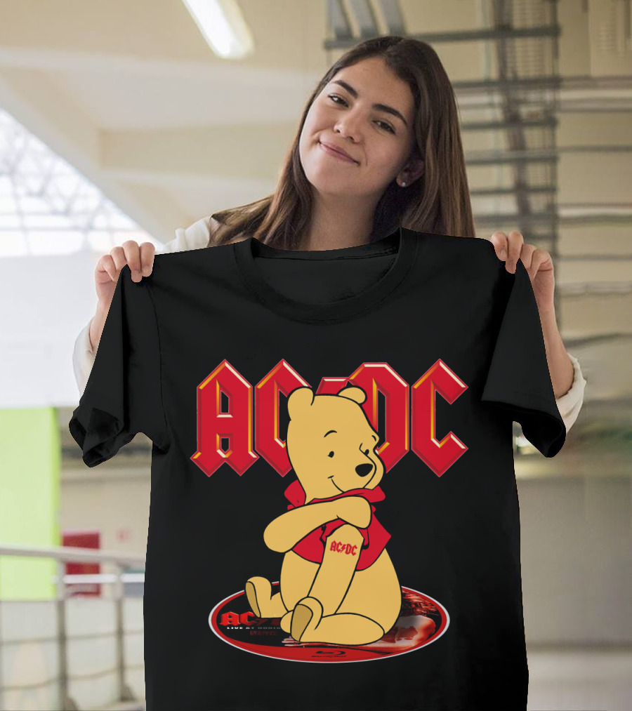 Acdc Pooh Bear Red Logo Crossover T-Shirt