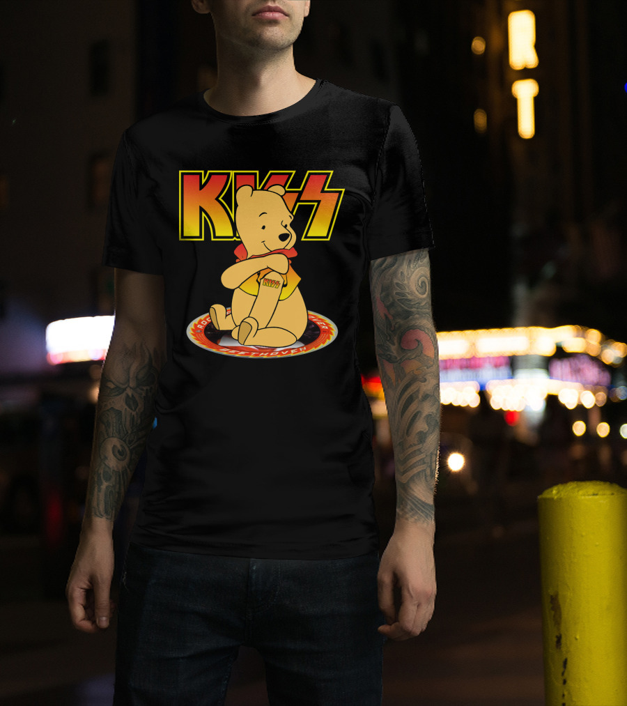 Kiss Pooh Rock And Roll Over T-Shirt