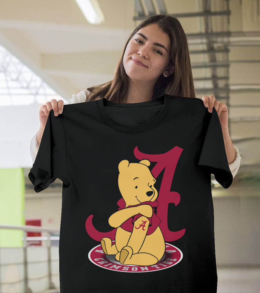 Pooh With Alabama Crimson Tide T-Shirt