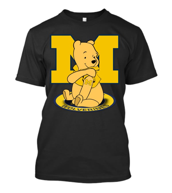 Pooh Bear Michigan Wolverines M Logo T-Shirt