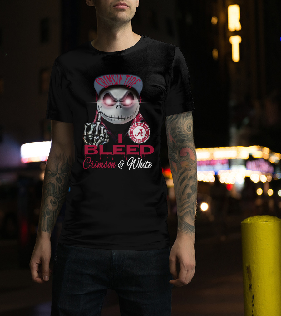 I Bleed Crimson Tide Alabama Crimson & White T-Shirt