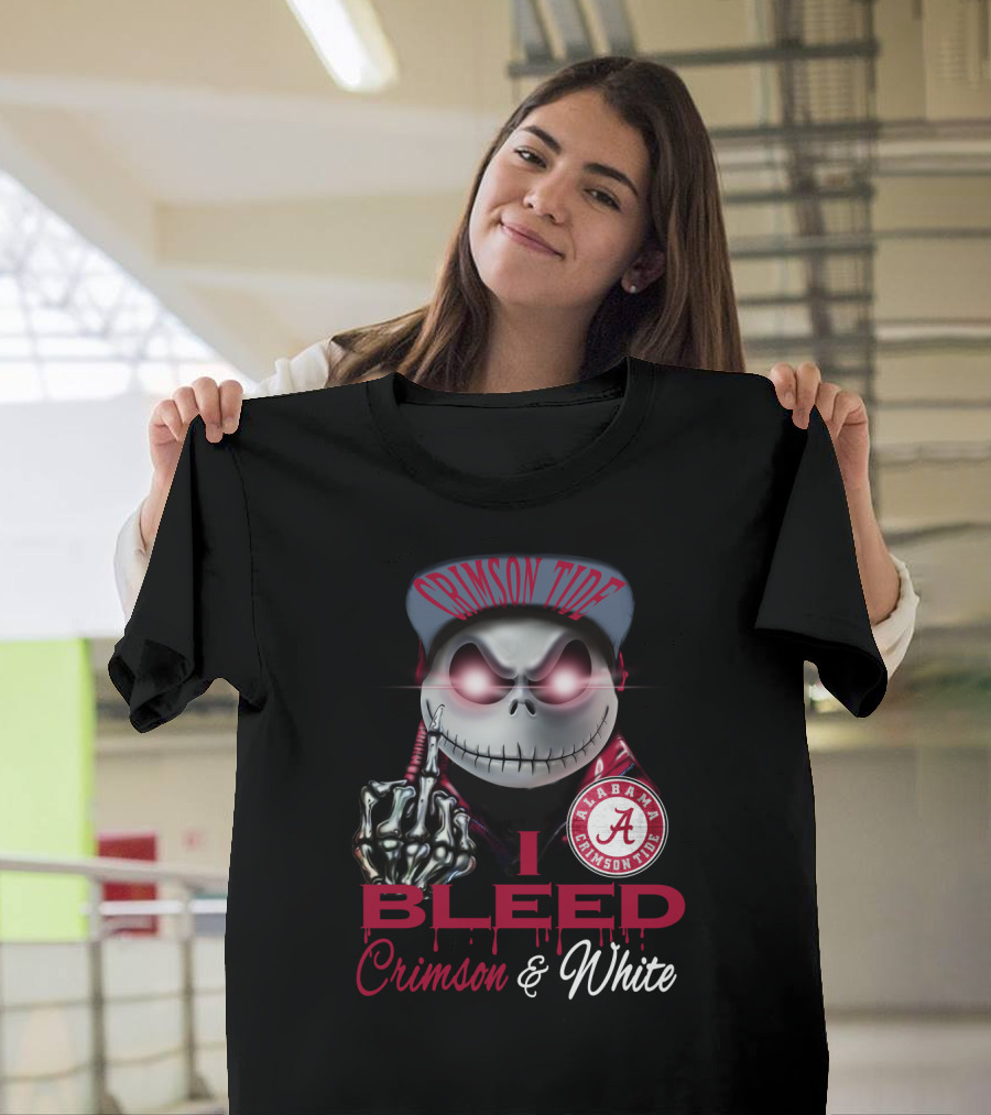 I Bleed Crimson Tide Alabama Crimson & White T-Shirt
