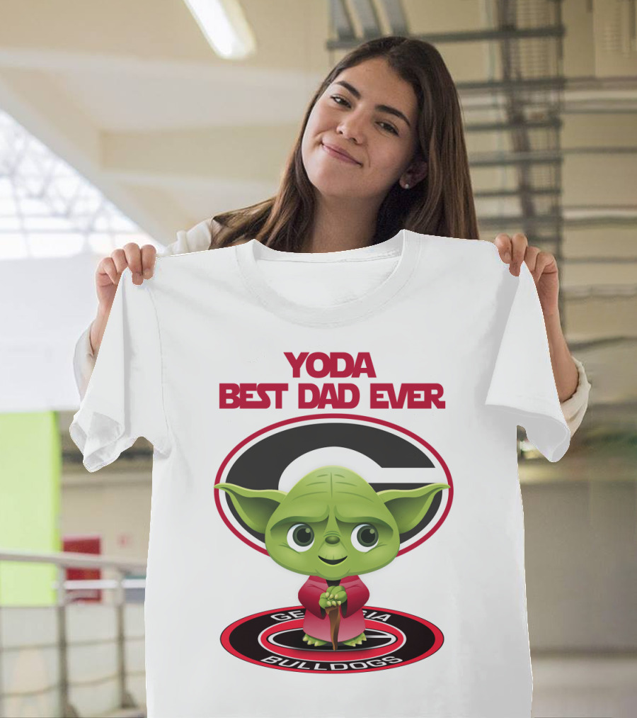 Yoda Best Dad Ever Georgia Bulldogs T-Shirt