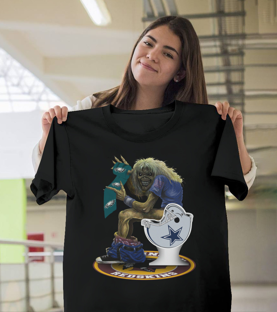 Eddie With Nfl Giants Eagles Cowboys Redskins Logos T-Shirt