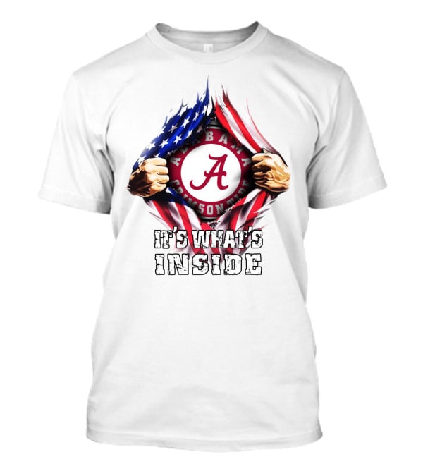 Alabama Crimson Tide It's What's Inside American Flag T-Shirt