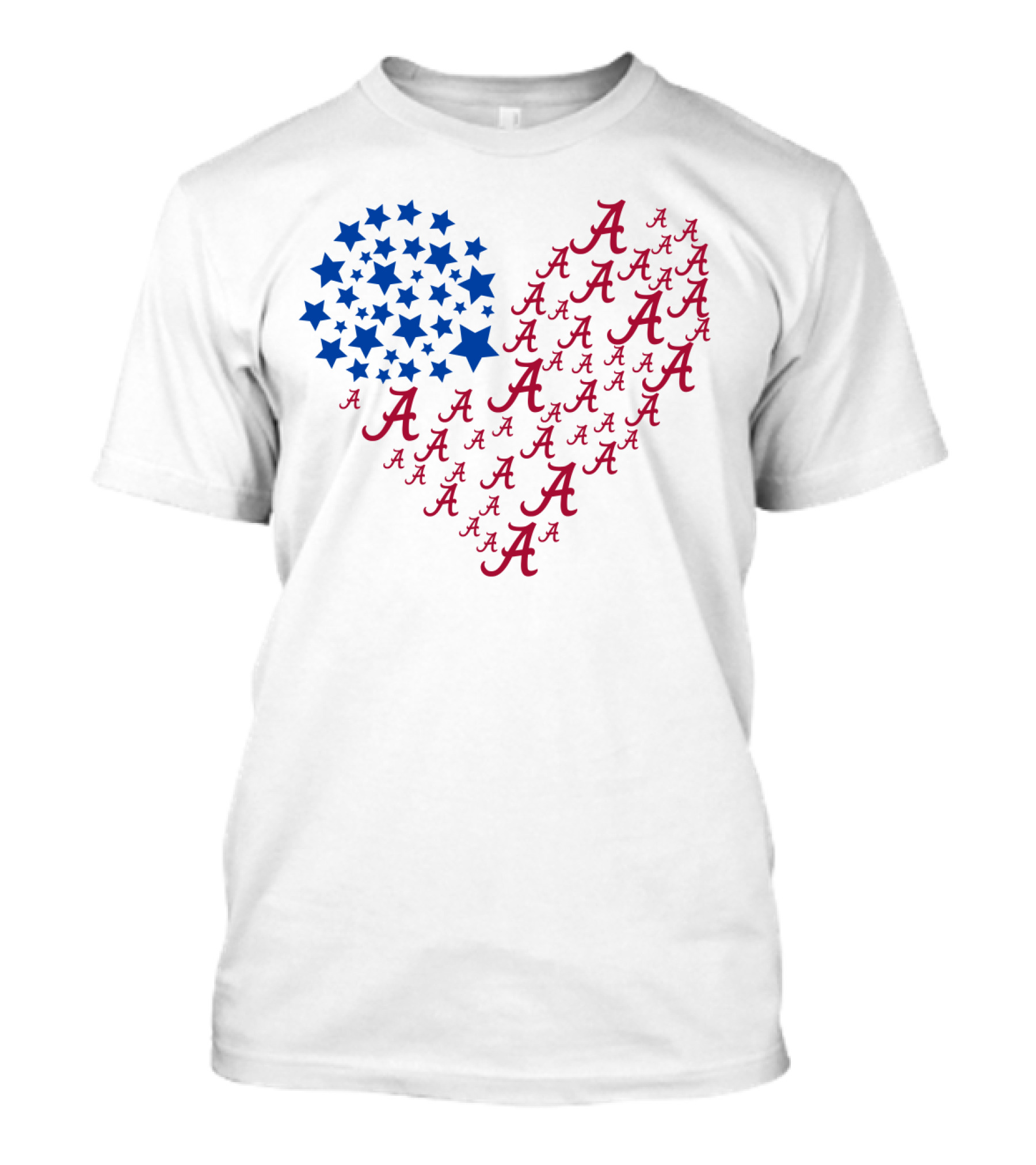 Heartflag Alabama Stars Red Blue T-Shirt