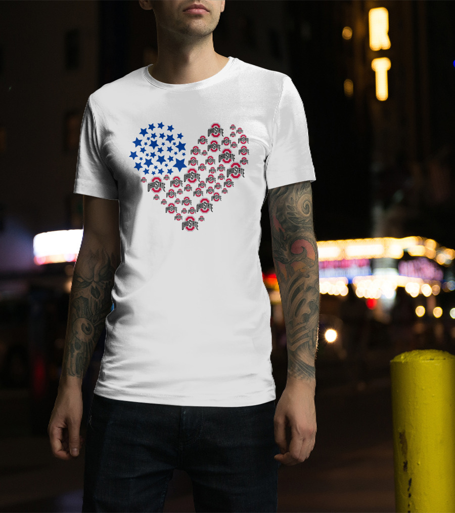 Ohio State Heart Flag T-Shirt
