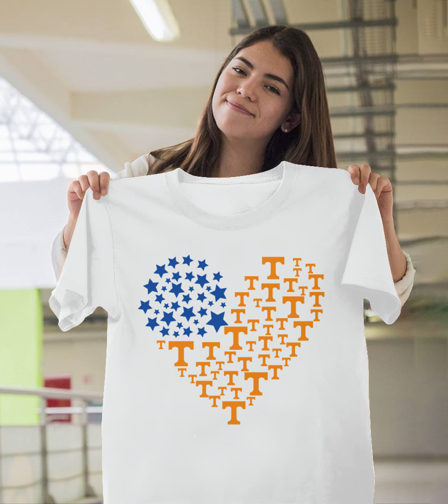 Heartflag Tennessee Volunteers Ncaa Stars T T-Shirt
