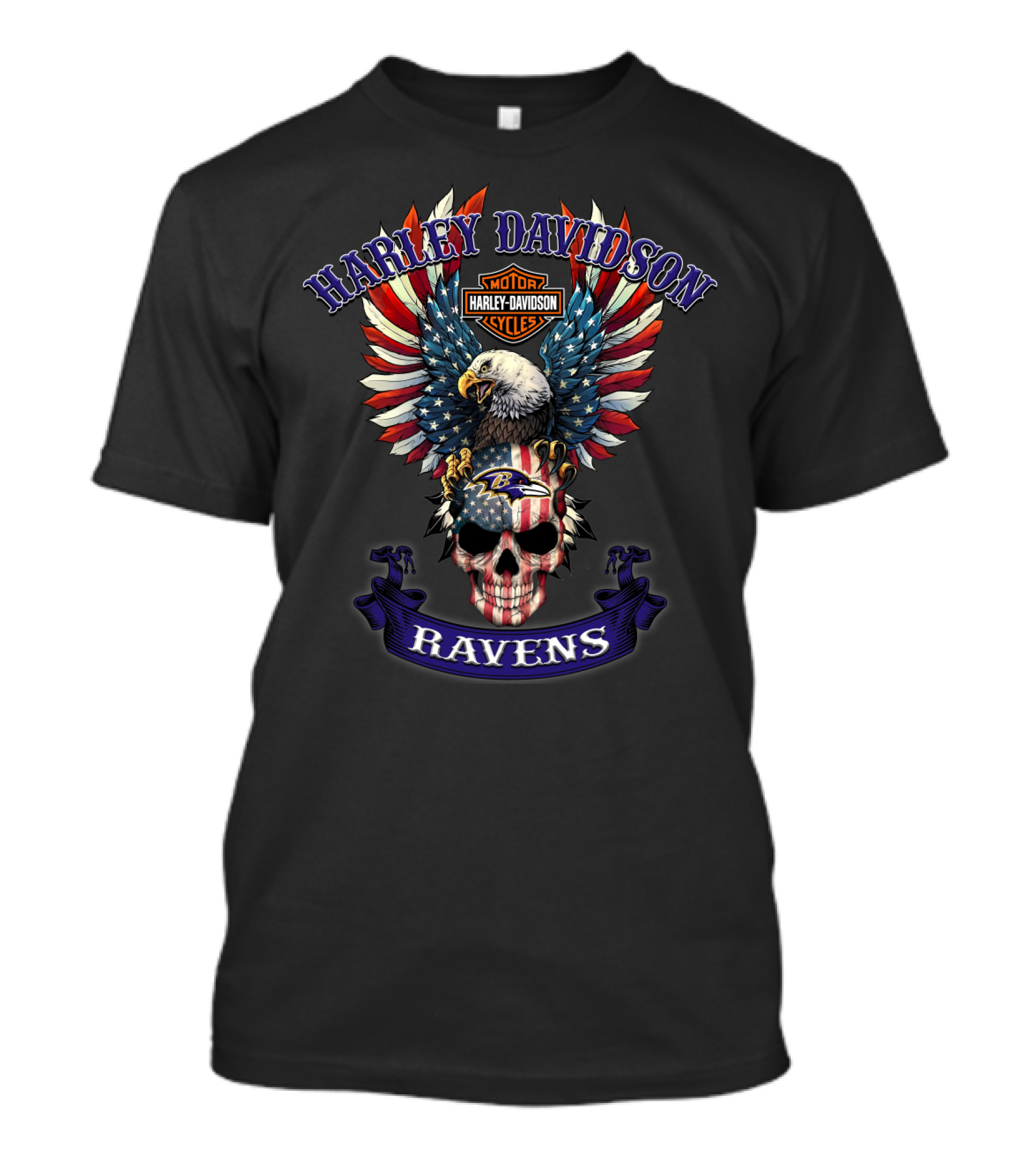Harley Davidson Motor Cycles Ravens T-Shirt