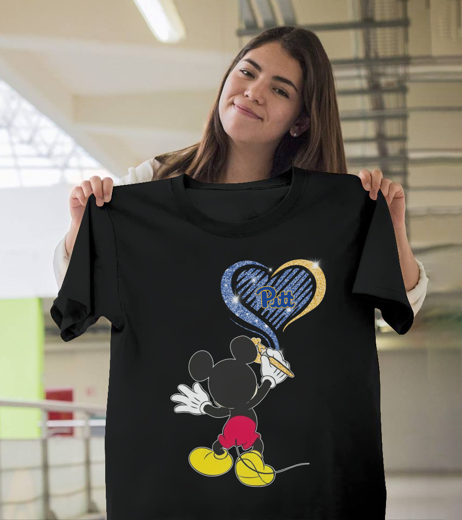 Mickey Pittsburgh Panthers Heart Pitt T-Shirt