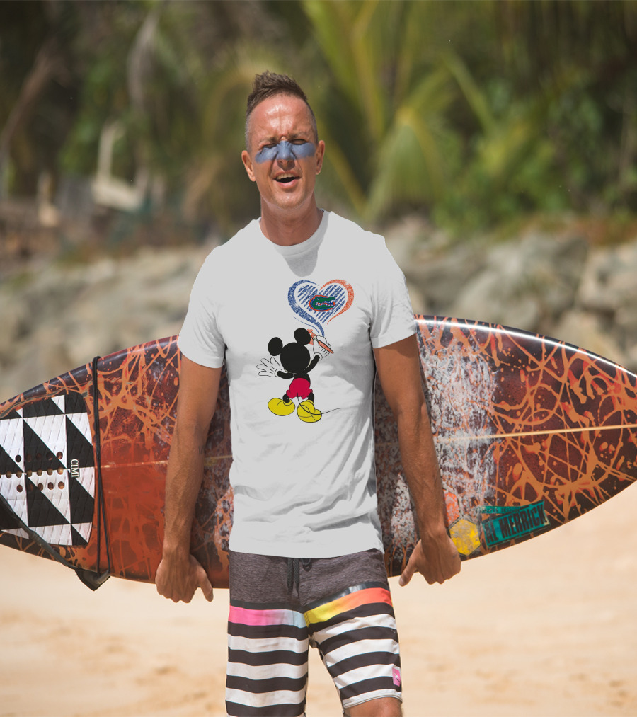Mickey Painting Florida Gators Heart T-Shirt