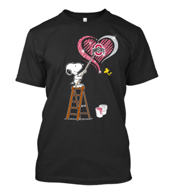 Ohio State Snoopy Heart Painting T-Shirt