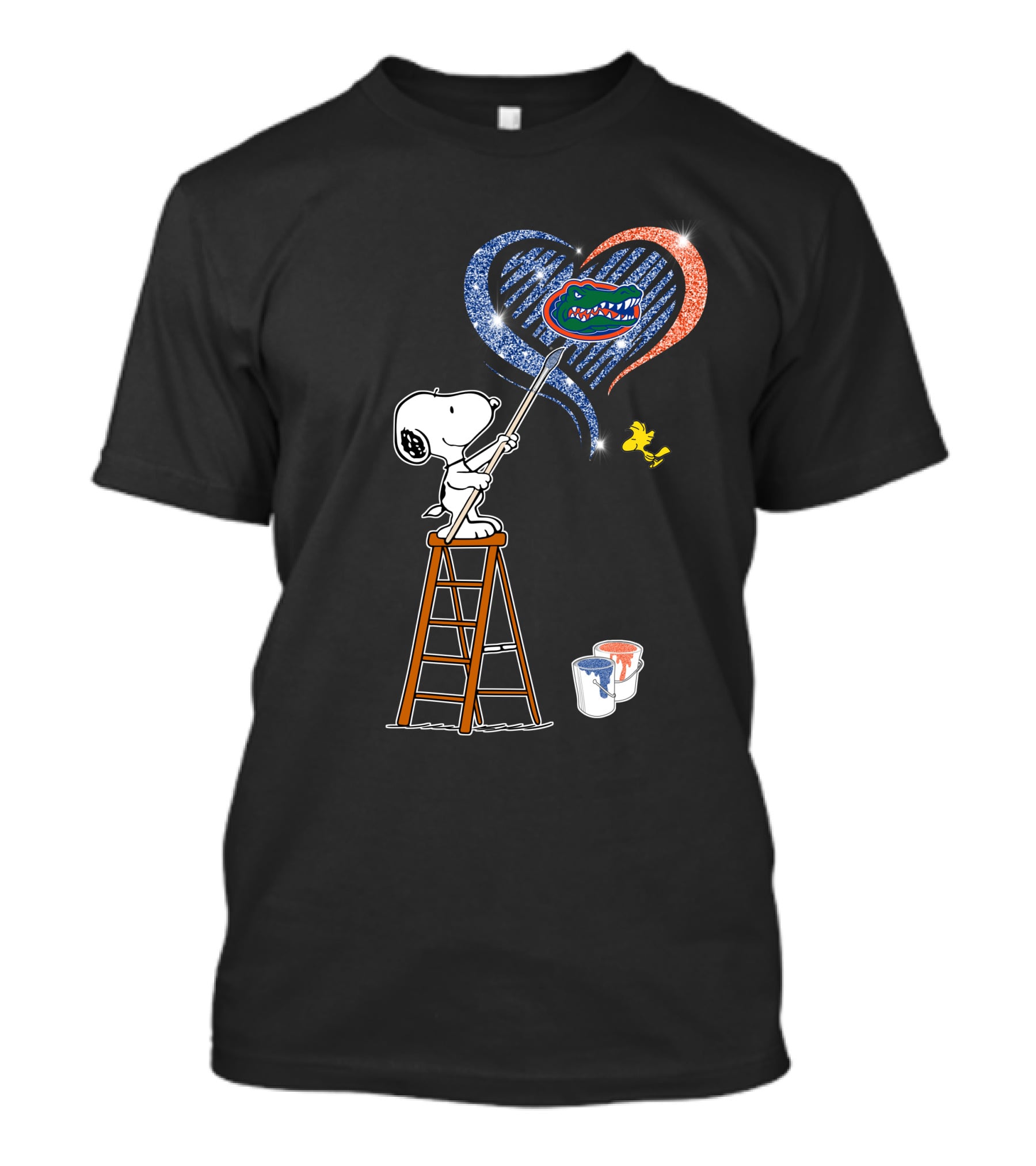 Snoopy Florida Gators Painting Heart With Snoopy And Woodstock T-Shirt