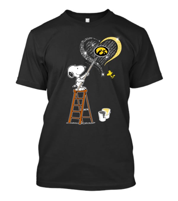 Snoopy Painting Iowa Hawkeyes Heart Ncaa T-Shirt