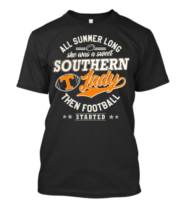 All Summer Long Sweet Southern Lady Football Tennessee Vols T-Shirt