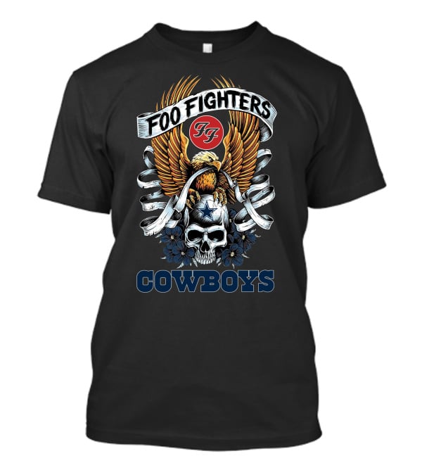 Foo Fighters FF Eagle Skull Star Cowboys T-Shirt