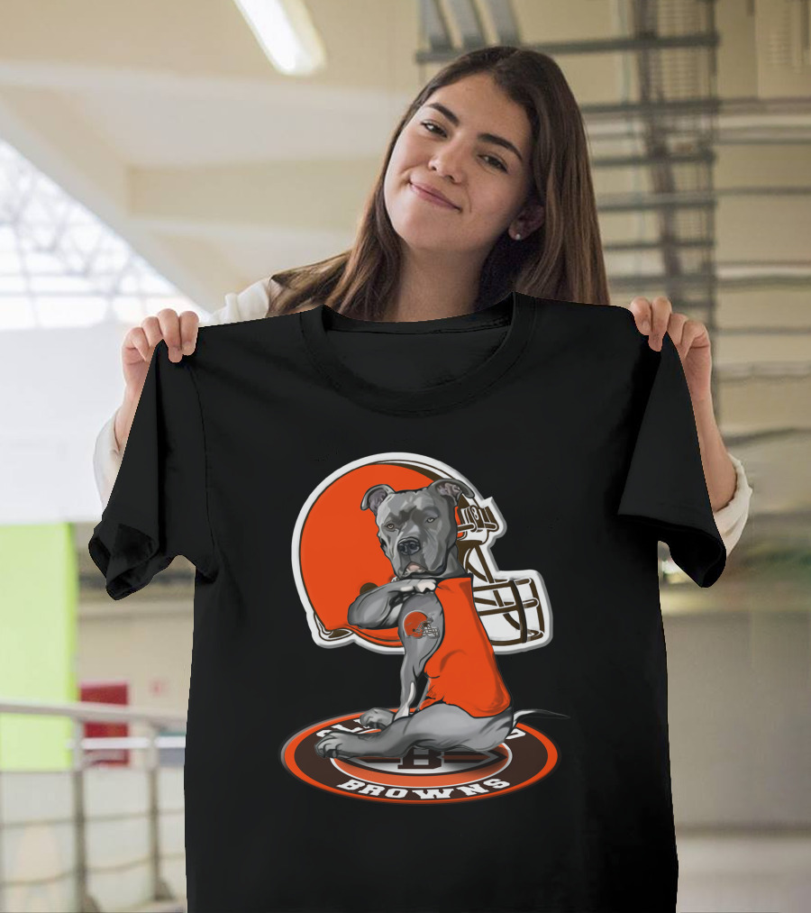 Cleveland Browns Dog Mascot With Helmet And Team T-Shirt