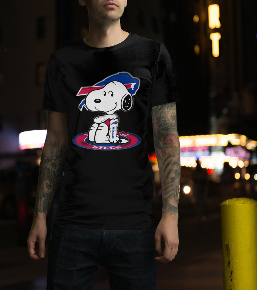 Snoopy Buffalo Bills Nfl Peanuts Collaboration T-Shirt