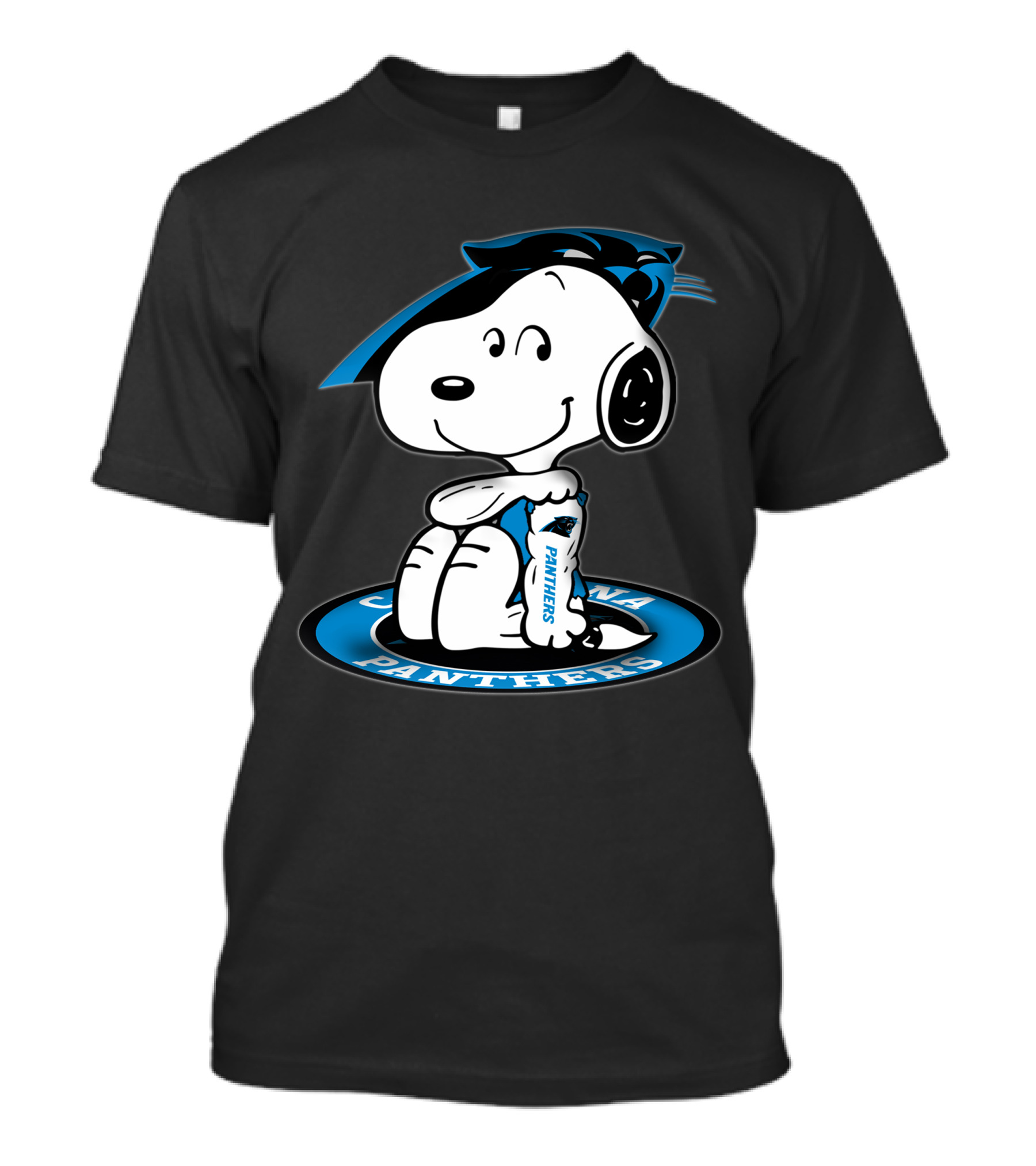 Snoopy Carolina Panthers Blue Football Fan T-Shirt