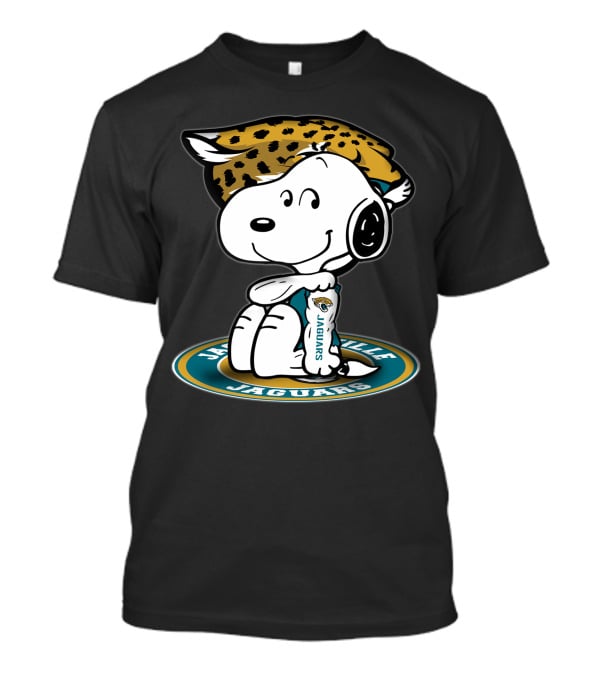 Snoopy Wearing Jacksonville Jaguars Gear With Jaguars Helmet T-Shirt