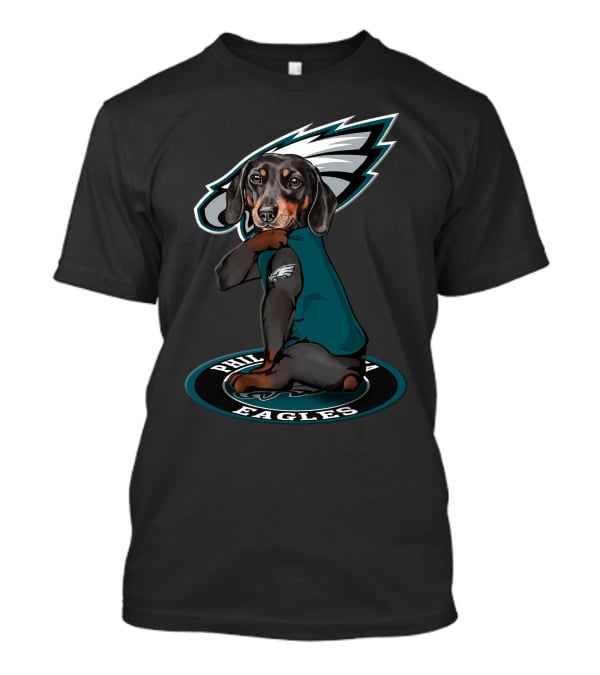 Philadelphia Eagles Dog With Team Logo And Jersey T-Shirt