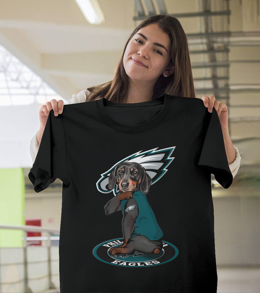 Philadelphia Eagles Dog With Team Logo And Jersey T-Shirt