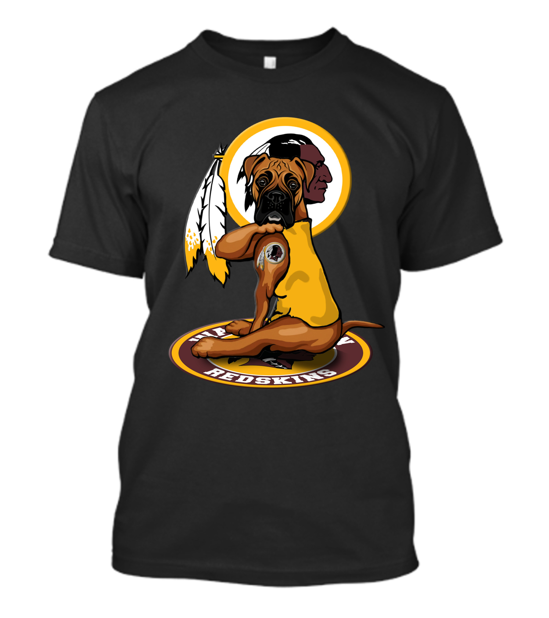 Washington Redskins Dog With Feathers T-Shirt
