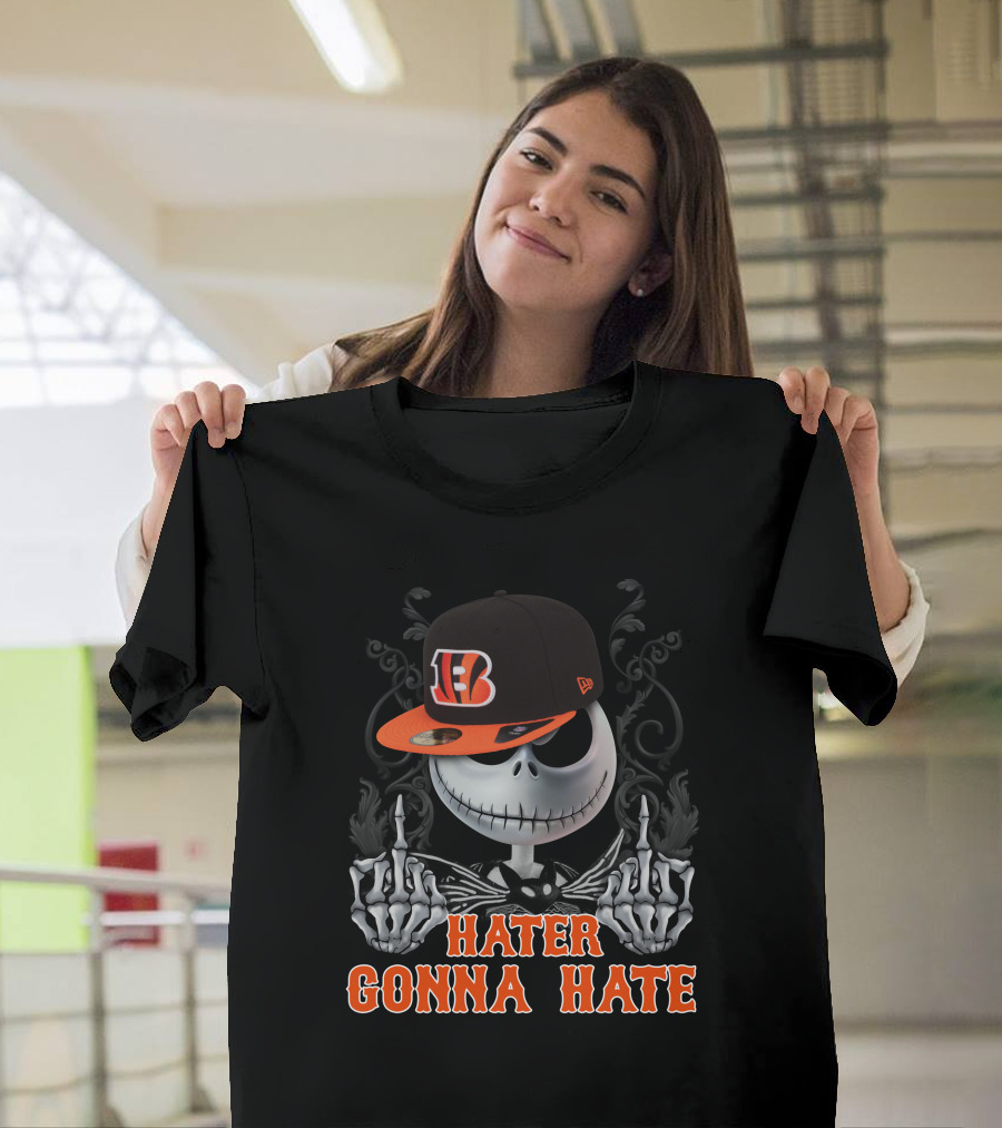 Cincinnati Bengals Hater Gonna Hate Skeleton With Hat T-Shirt