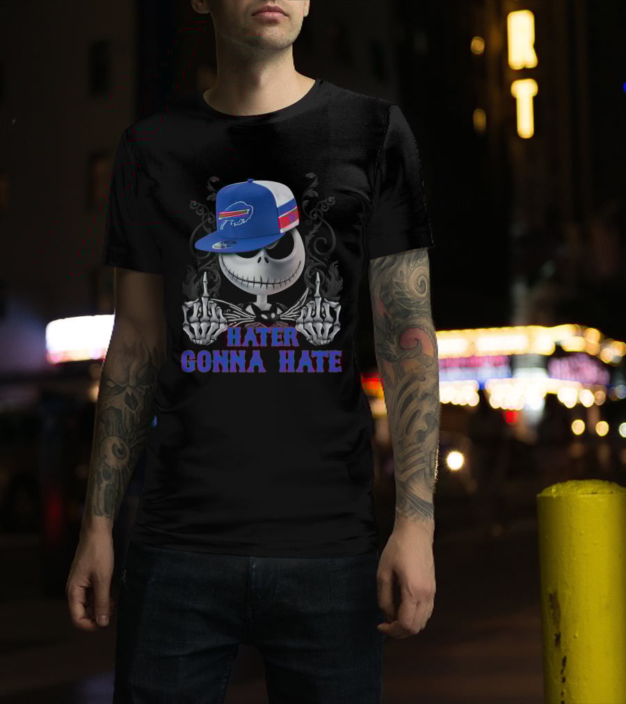 Hater Gonna Hate Buffalo Bills Skeleton Face Hat T-Shirt