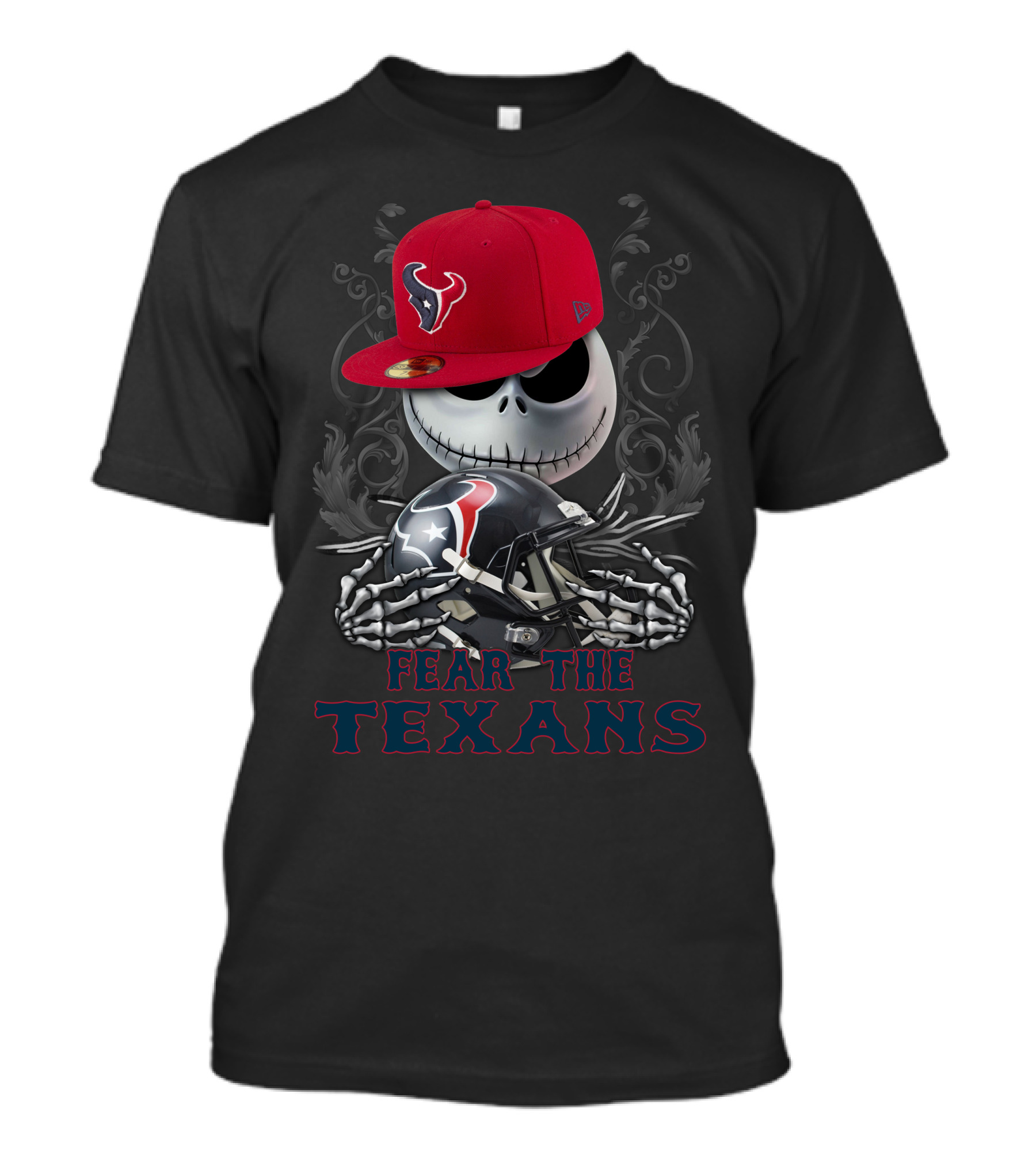 Fear The Texans Ds001-13 Houston Texans Skull Helmet T-Shirt