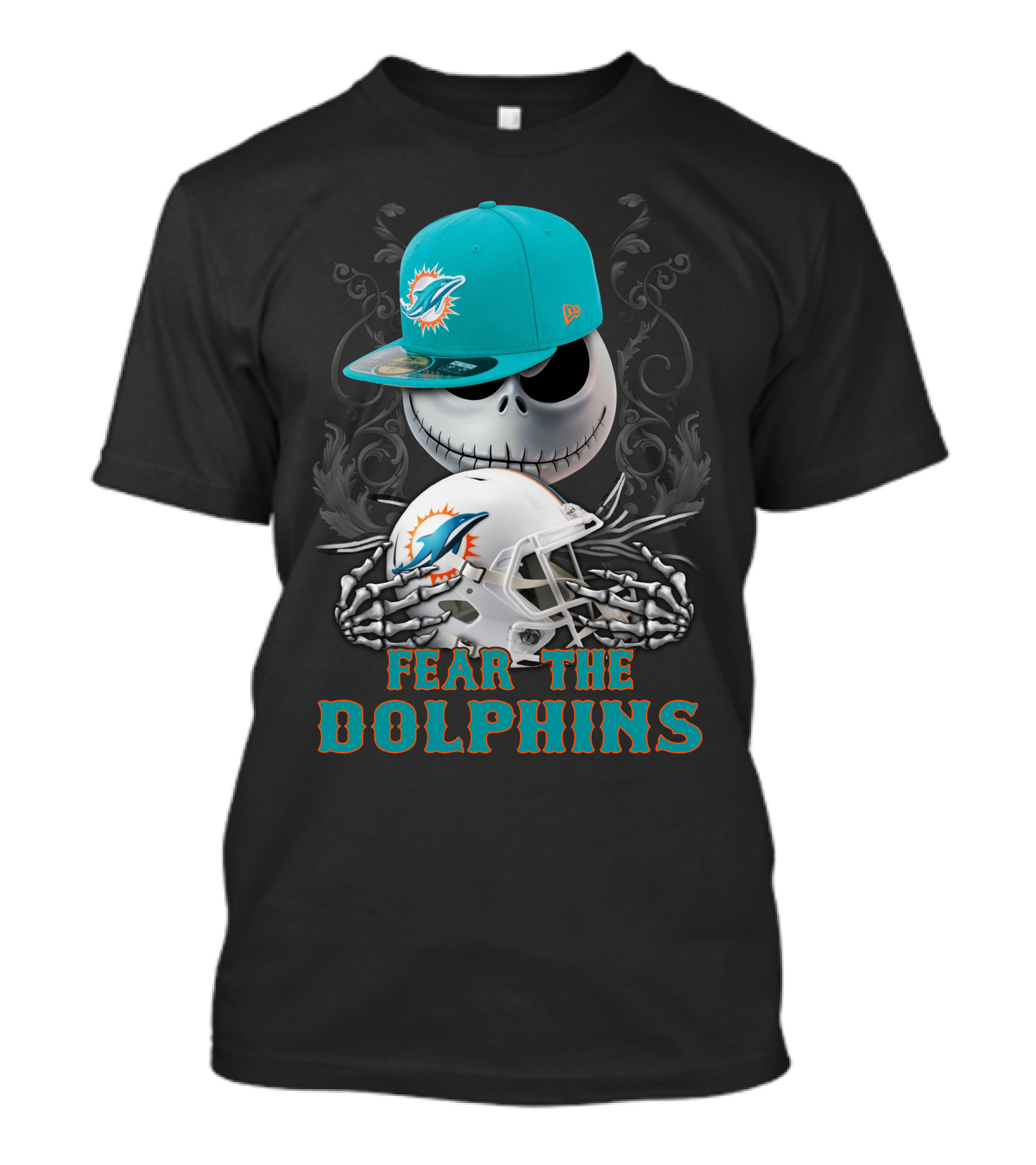 Miami Dolphins Fear The Dolphins Skeleton Helmet Snapback T-Shirt