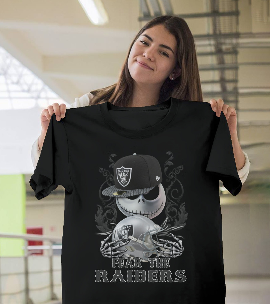 Raider Skull Fear The Raiders Las Vegas Raiders Helmet And Cap T-Shirt