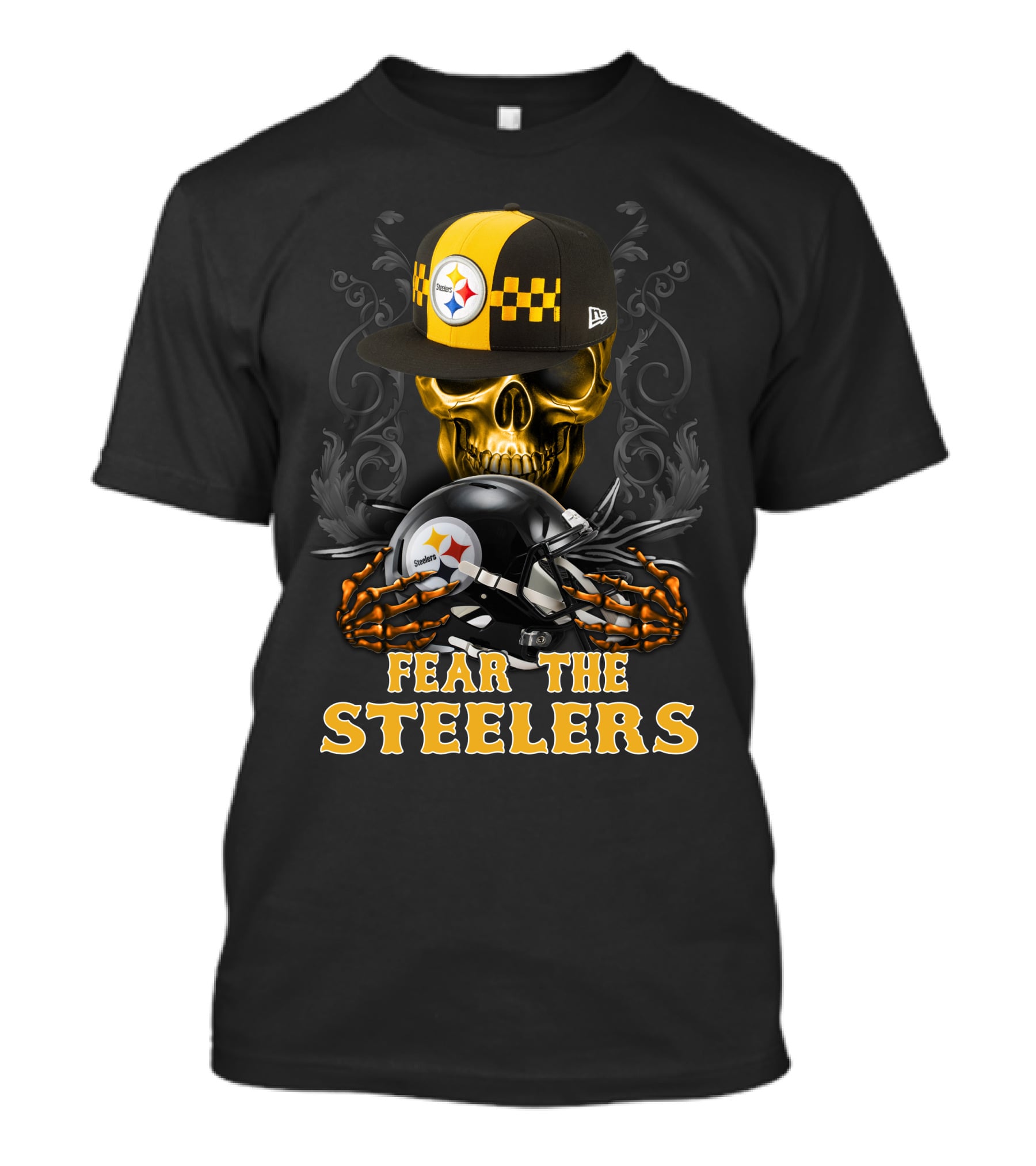 Fear The Pittsburgh Steelers Skull And Helmets T-Shirt