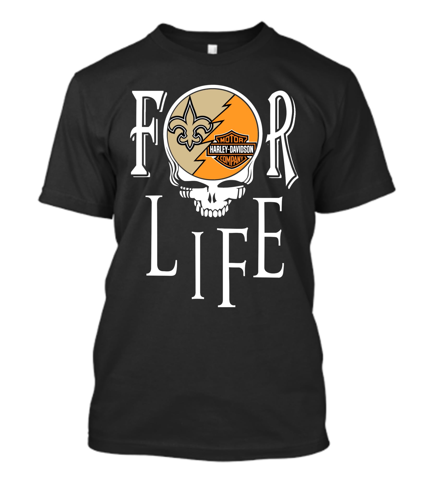 New Orleans Saints Harley Davidson Nfl For Life T-Shirt