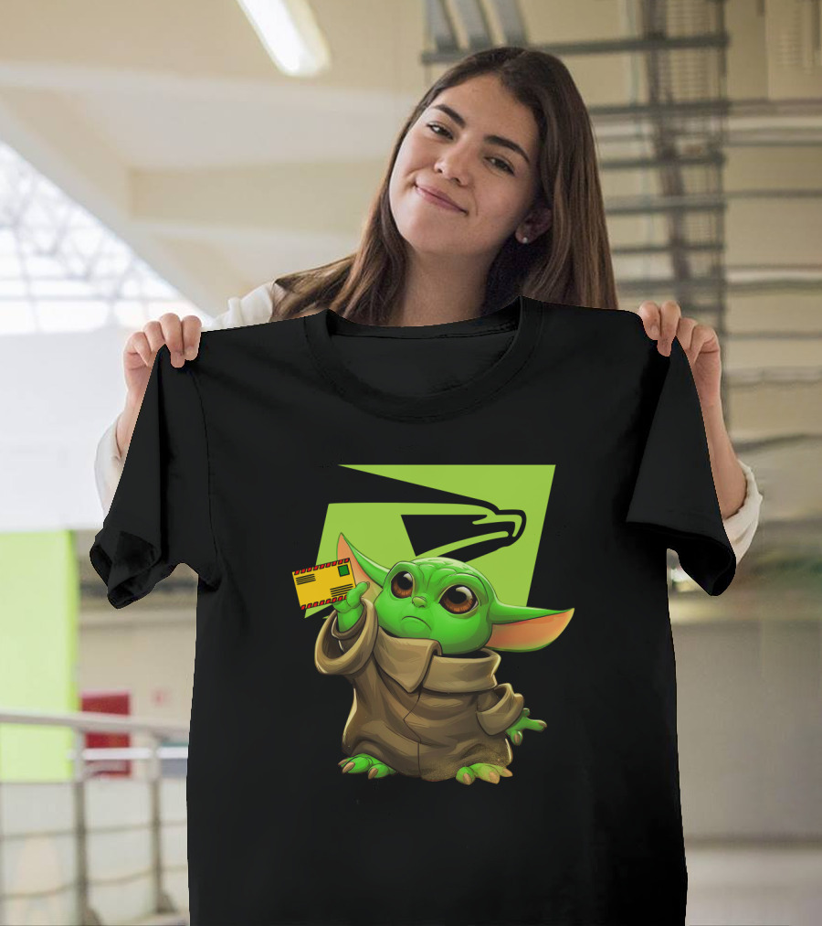 Postal Master Cute Green Character Delivering Mail T-Shirt