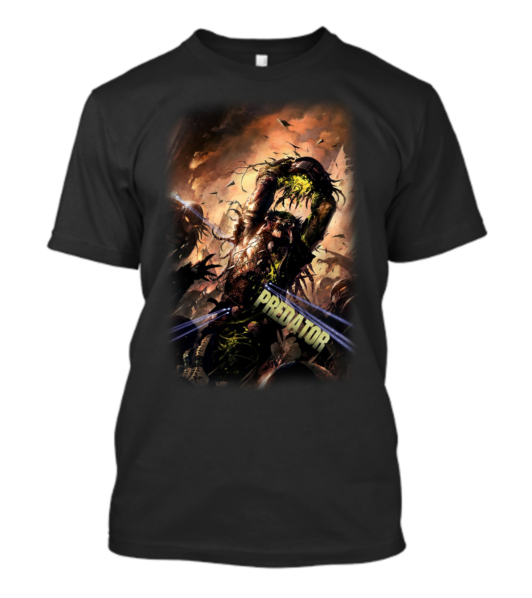 Predator Alien Creature Battle Scene T-Shirt