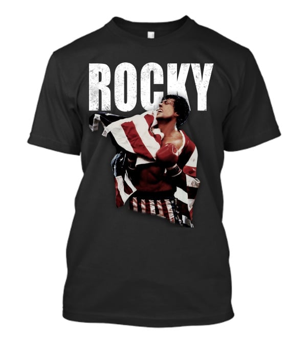 Rocky American Flag Victory Pose T-Shirt