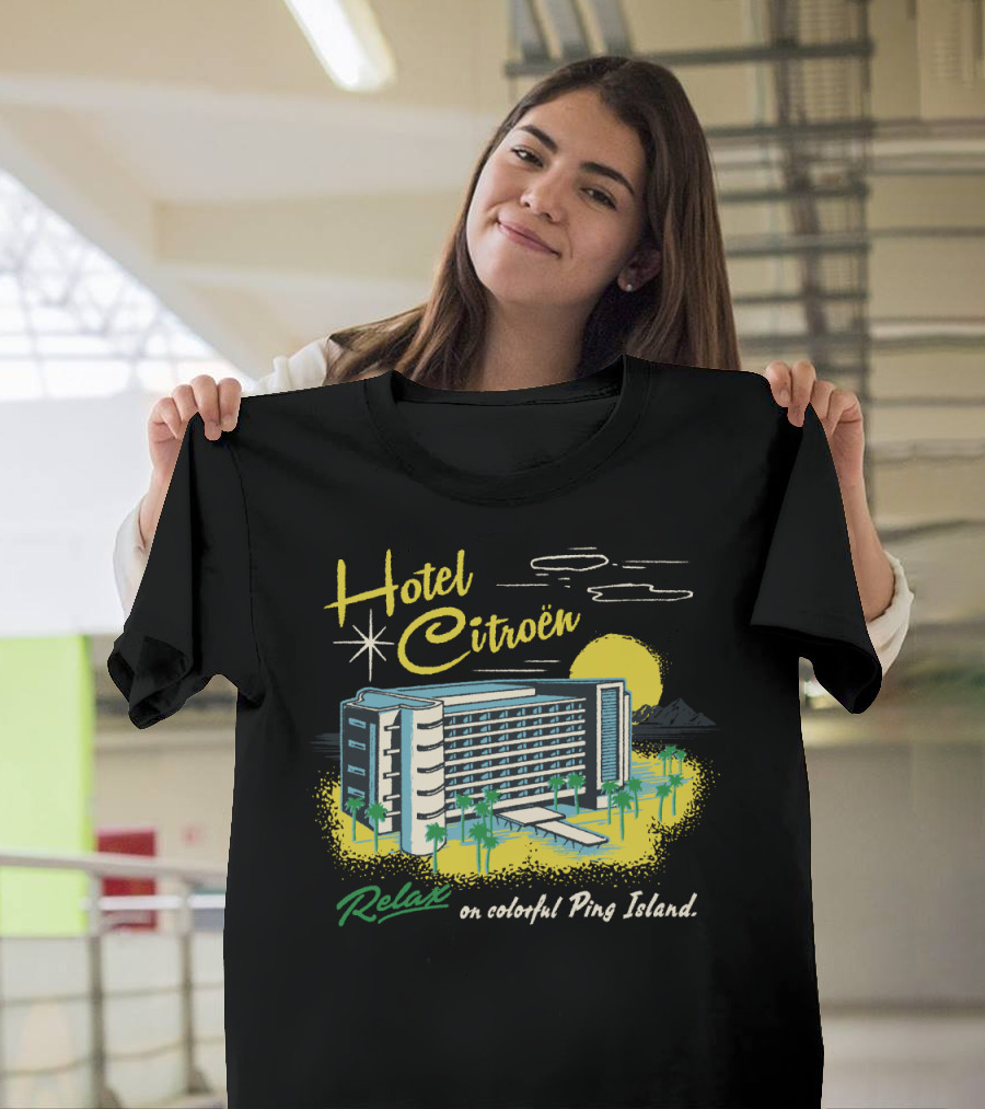 Hotel Citroen Relax on Colorful Ping Island Retro Palm Trees and Sun T-Shirt