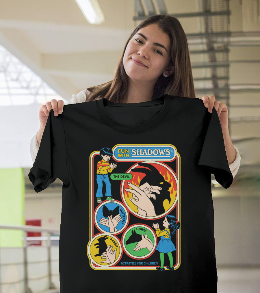 Fun With Shadows Activities for Children The Devil Butterfly Rabbit Horse T-Shirt