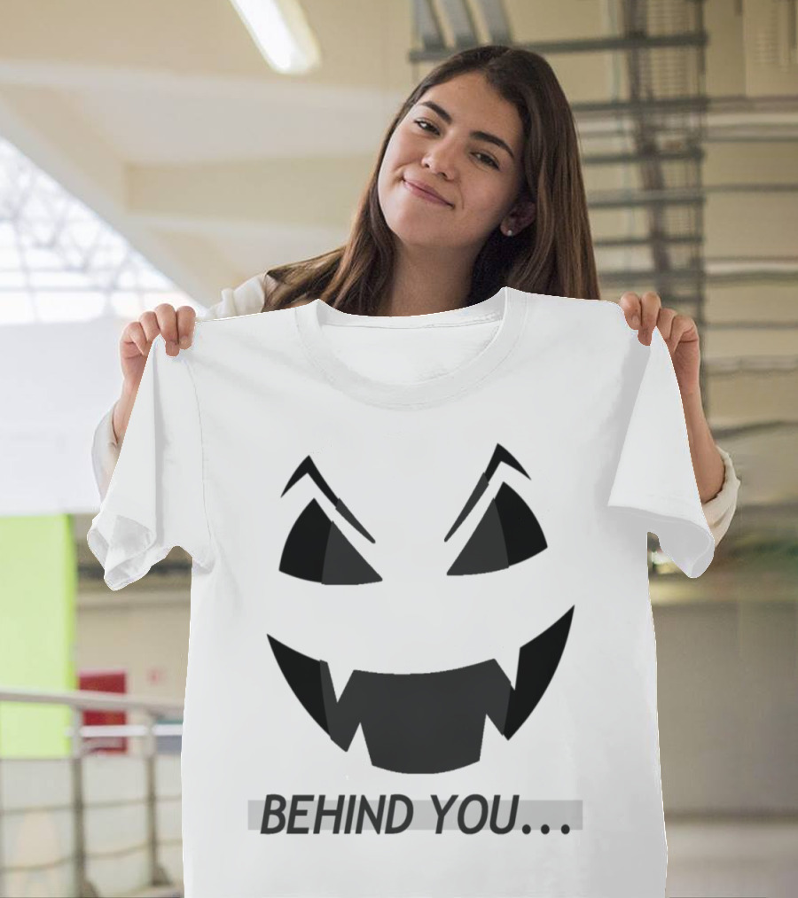Halloween Pumpkin Face Behind You T-Shirt