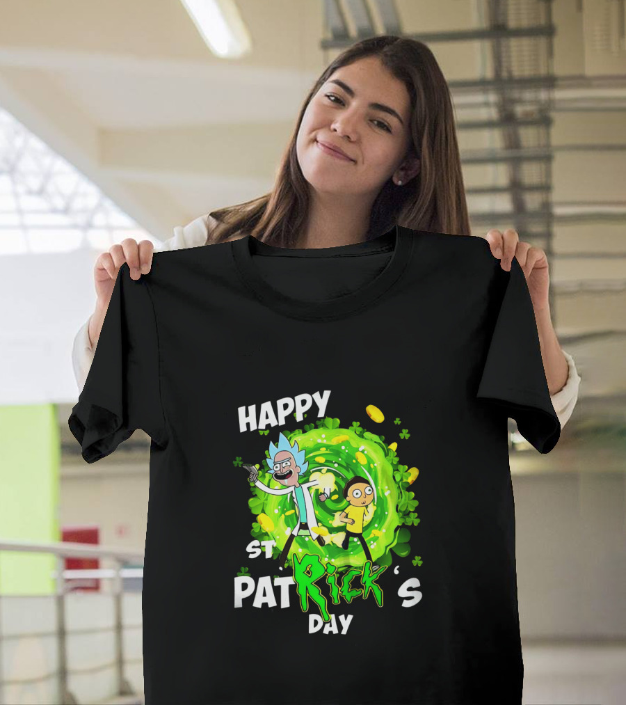 Happy St. Patrick's Day Rick and Morty Portal Adventure T-Shirt