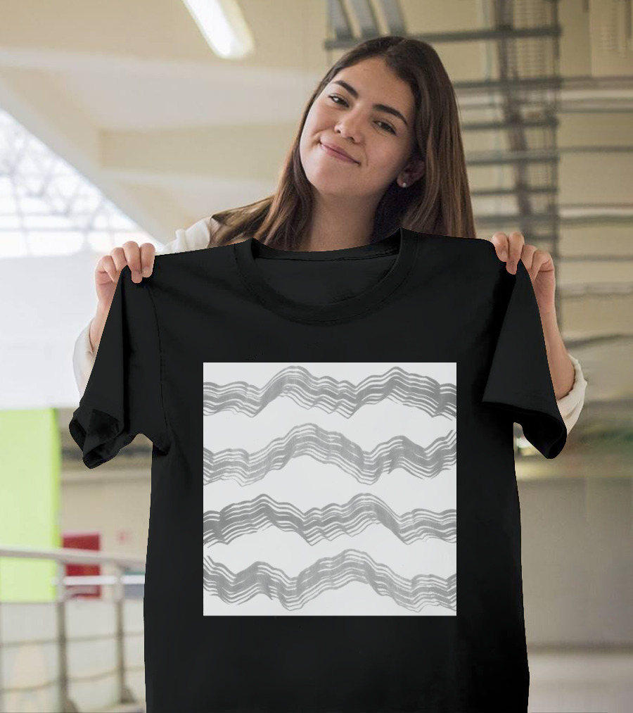 Wavy Mountain Peaks and Ocean Wave T-Shirt
