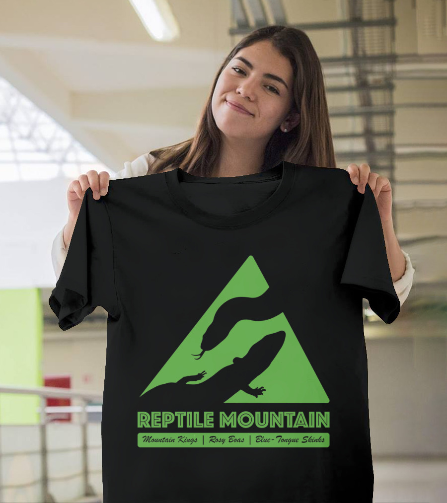 Reptile Mountain Mountain Kings Rosy Boas Blue-Tongue Skinks Triangle T-Shirt